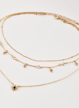 necklace women 欧美时尚新款女式多层星星吊坠颈链手工项链组合