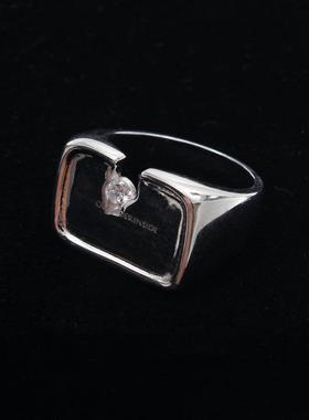 独特的设计缺口集碎锆石戒指为男子创意