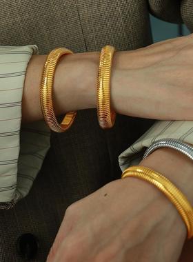 10mm European and American retro striped elastic ring brlet