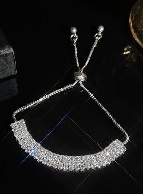 bracelet with rows of diamonds for women fashion claw chain