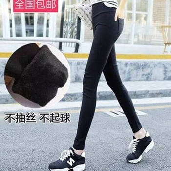 Leggings ສໍາລັບແມ່ຍິງທີ່ຈະໃສ່ນອກ, ໂສ້ງຂາຍາວແອວສູງສໍາລັບດູໃບໄມ້ລົ່ນ 2024 ຮູບແບບໃຫມ່ບວກກັບ velvet ກາງເກງສີດໍາຂະຫນາດນ້ອຍ, ເກົ້າຈຸດບາງ velvet pants, pants pencil