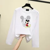 Весенняя базовая приятная телу белая футболка, лонгслив, 2022, в корейском стиле, большой размер, подходит для полных девушек