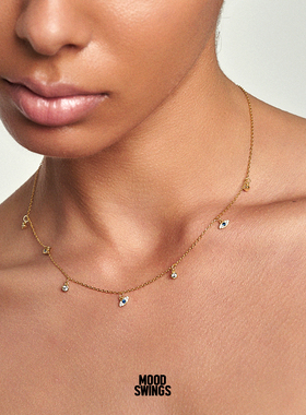 纯银镀金希望之眼锆石项链