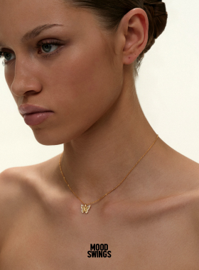 情绪波动925银镶钻蝴蝶锁骨链