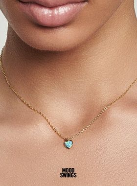 S925银镀金爱心项链女锁骨链礼物