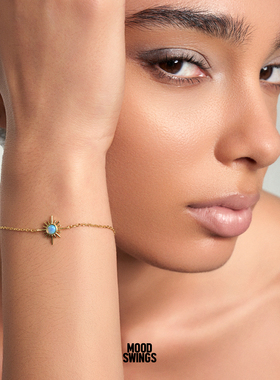 S925银镀金多芒星手链女