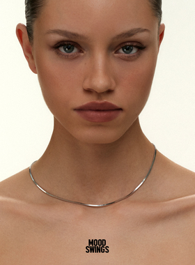 情绪波动925银金色蛇骨链项链