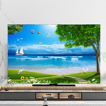 New TV Dust cover TV cover sunscreen cloth art 65-inch protective cover Hanging Curved Screen Desktop Scenery