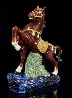 马摆件办公室马到功成陶瓷装饰品