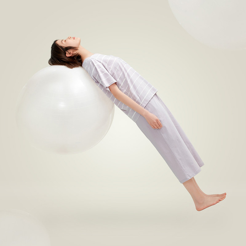 康妮雅纯棉新款夏季简约短袖睡衣 康妮雅睡衣/家居服套装