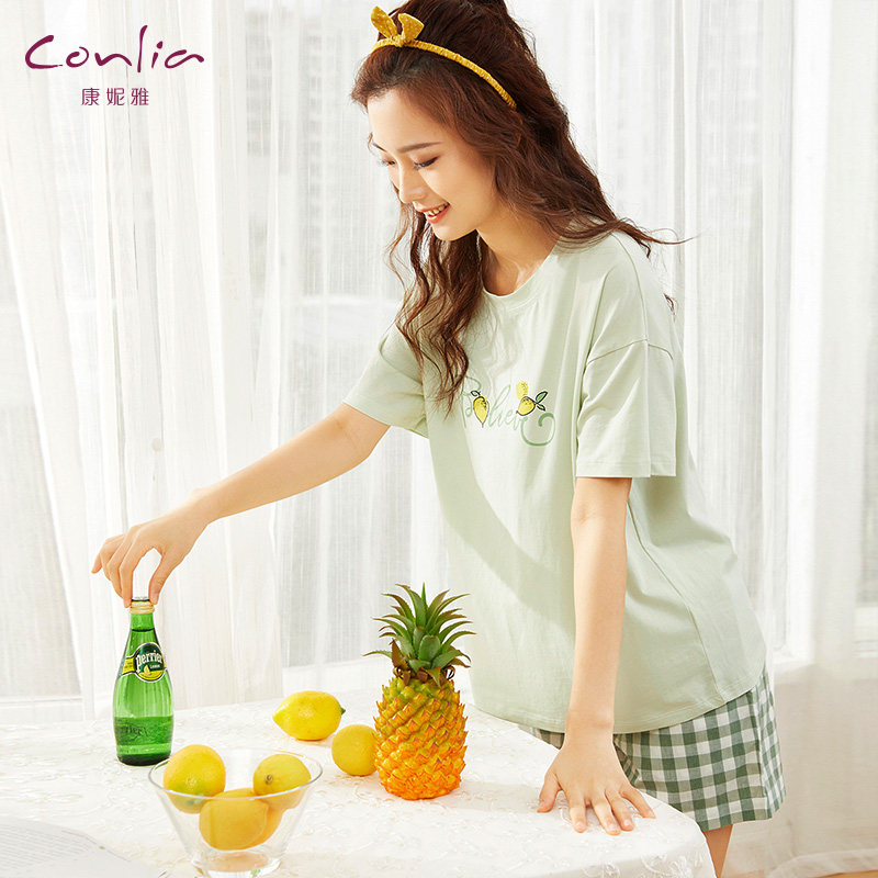 康妮雅休闲居家服2020夏季全棉睡衣 康妮雅睡衣/家居服套装