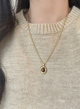 美拉德虎眼石串珠项链女