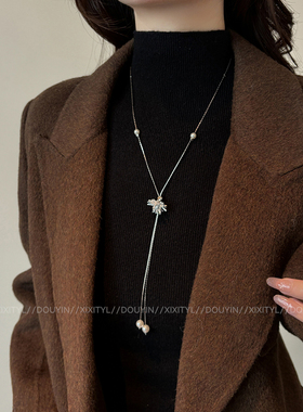 秋冬轻奢烟花流苏珠珠项链女款