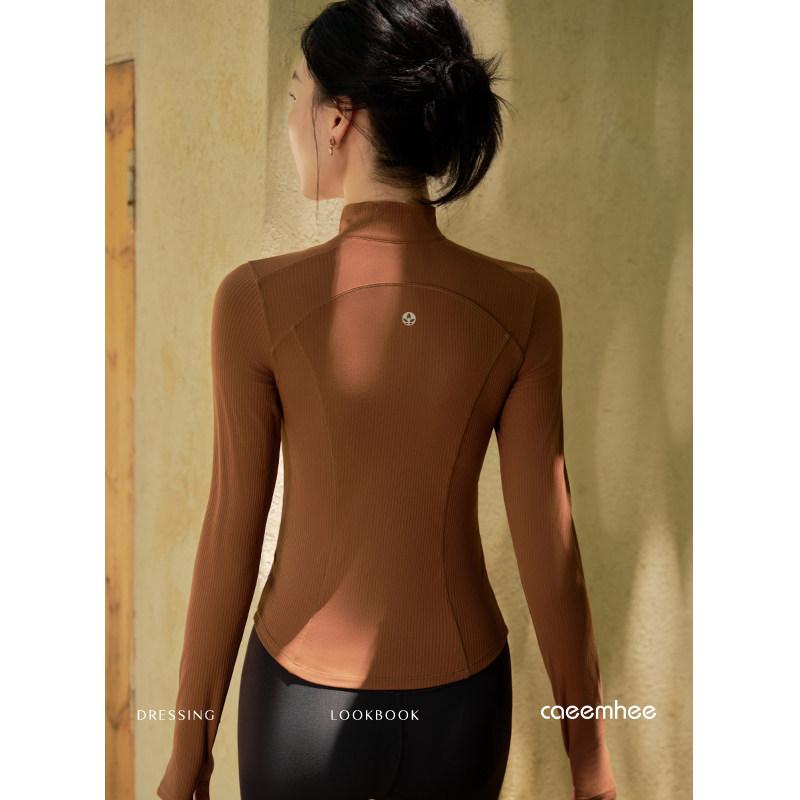 卡益瑜伽服女带胸垫秋冬季长袖健身上衣专业高端时尚高级感运动服,淘宝优惠券,粉丝福利购,淘宝优惠卷