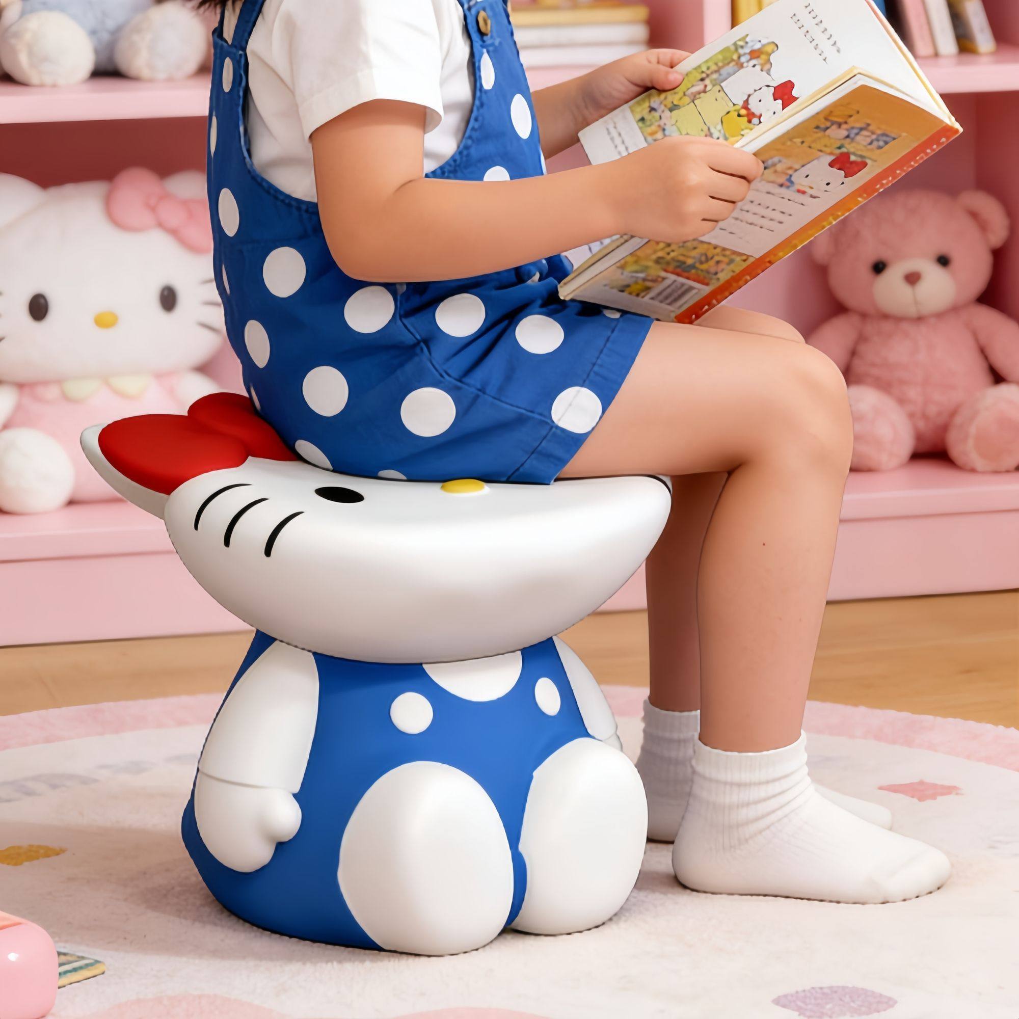 可爱卡通Kitty猫换鞋凳椅子多功能儿童桌床头柜茶几摆件家居装饰,淘宝优惠券,粉丝福利购,淘宝优惠卷