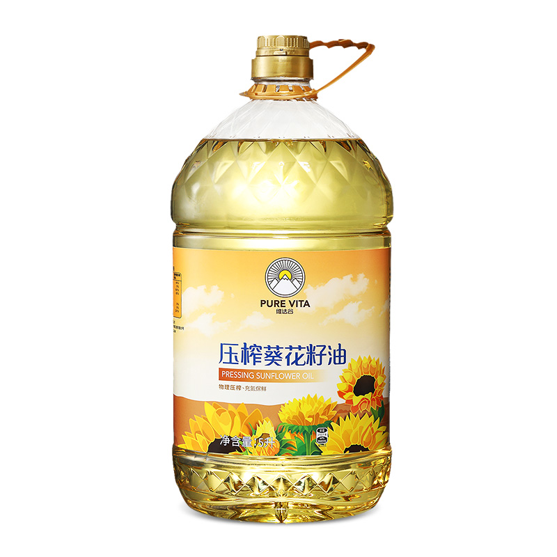 ALDI奥乐齐维达谷葵花籽油5L 物理压榨家用桶装食用油5升 - 图0