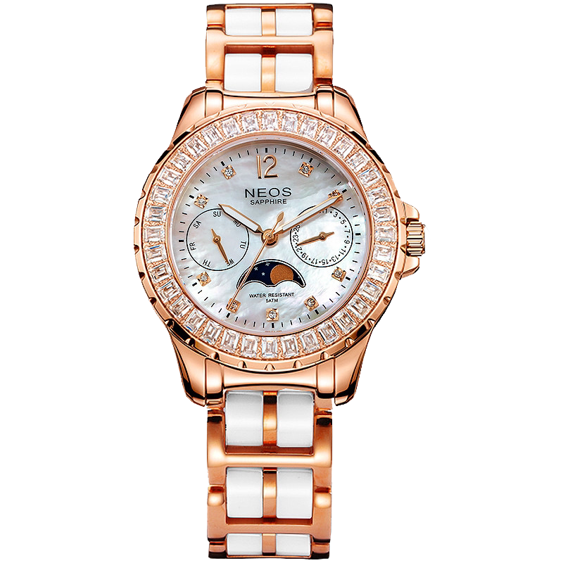 雷欧时陶瓷女学生简约气质女士女表 时间隧道手表国产腕表