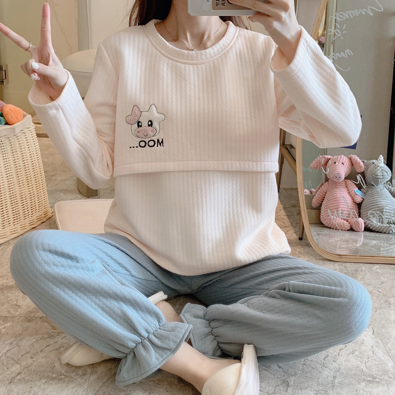 三件套月子服10月份产后住院睡衣 维雨服饰哺乳衣/月子服