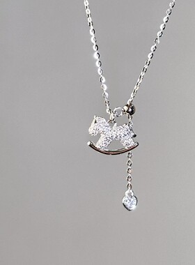 马上有钱韩系小马项链女轻奢小众设计锁骨链森系爱心吊坠饰品配饰