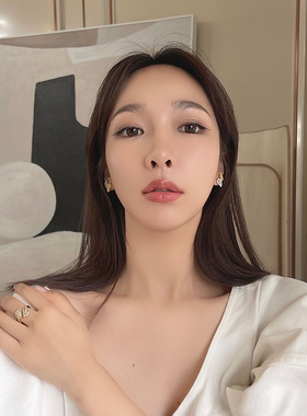 镶钻ins复古森系时尚风开口戒指