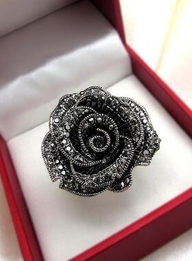 复古中国风韩版复古玫瑰花戒指