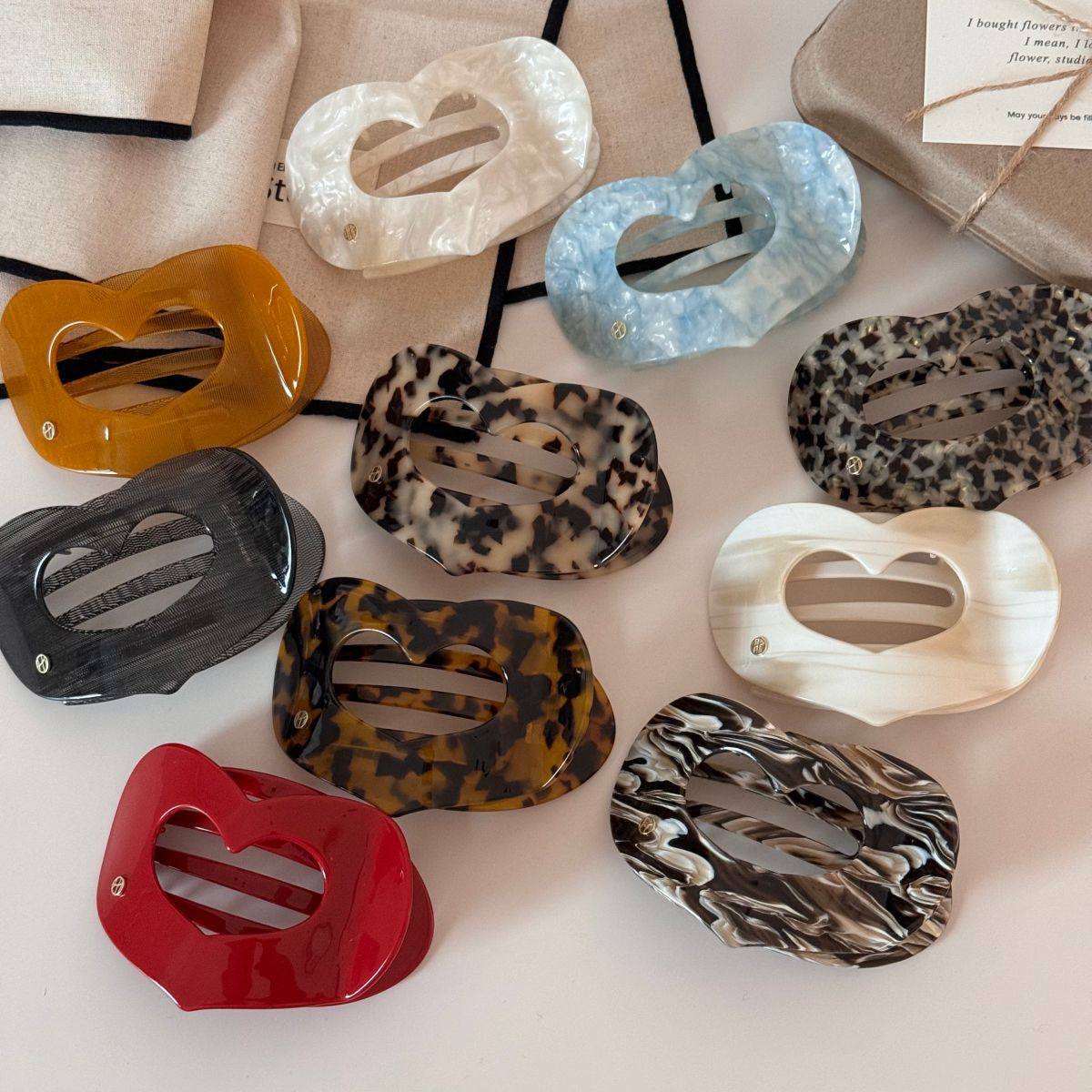 桃心醋酸抓夹高级感镂空发夹侧边夹后脑勺盘发抓夹半扎夹子鸭嘴,淘宝优惠券,粉丝福利购,淘宝优惠卷