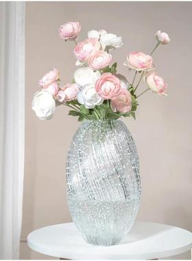 夜光款ins高级感创意玻璃花瓶现代简约水培鲜花装饰插花器桌面摆