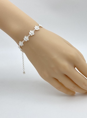 99足银山茶花手链女小众设计感高级轻奢气质百搭款花卉梅花手链