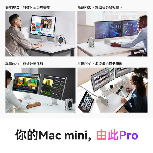 奥睿科MiniPro适用Macmini拓展坞机箱苹果M4扩展坞主机AI支架底座 - 图3