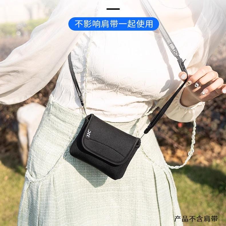 JJC 适用富士X half X-HF1徕卡Sofort2收纳包内胆包D-LUX 8 Leica Sofort 2拍立得相机保护套配件 黑色 红色 - 图2