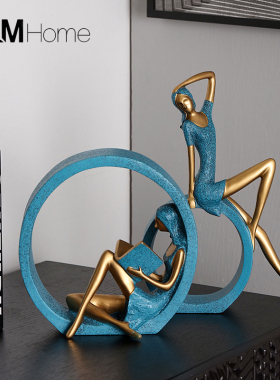 现高档轻奢艺术女孩摆件创意简约家居玄关客厅电视柜装饰品