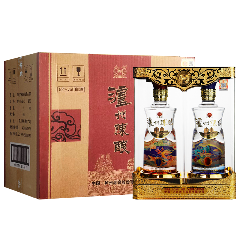 泸州老窖陈酿共赏52度白酒475ml*6瓶整箱礼盒装婚庆佳节用