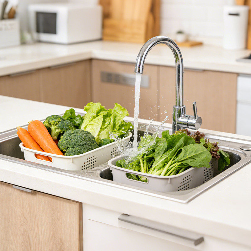 淘米神器洗米沥水篮家用洗菜盆长方形过滤盆加厚塑料漏盆力学菜篮,淘宝优惠券,粉丝福利购,淘宝优惠卷