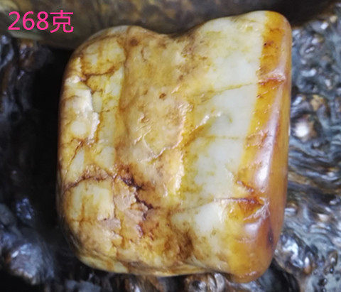 黄油皮真皮新疆和田玉籽料黄玉籽料原石玩料 和田玉黄玉肉石 - 图0