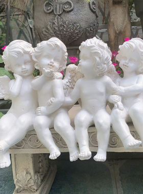 天使摆件花园艺架造景装饰欧式雕塑罗马柱人物桌面露台布景丘比特