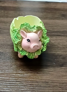 轻奢个性创意设计烟灰缸搞怪猪拱白菜高级防风烟灰缸树脂可爱礼物