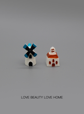 好无聊！摆几只风车小城堡小摆件情绪稳定桌面装饰工位解压小礼物