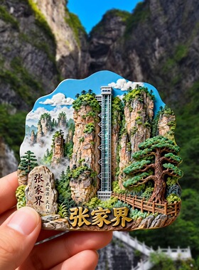 张家界树脂浮雕磁吸冰箱贴湖南武陵山文创旅游纪念小礼品创意礼物