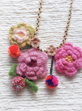 原创设计风日系手工女士毛衣链