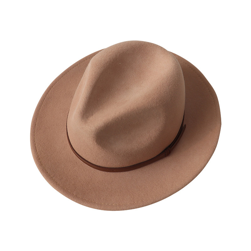 澳洲羊毛大檐礼帽女秋冬英伦复古百搭时尚毛呢帽爵士帽平顶毡帽子,淘宝优惠券,粉丝福利购,淘宝优惠卷