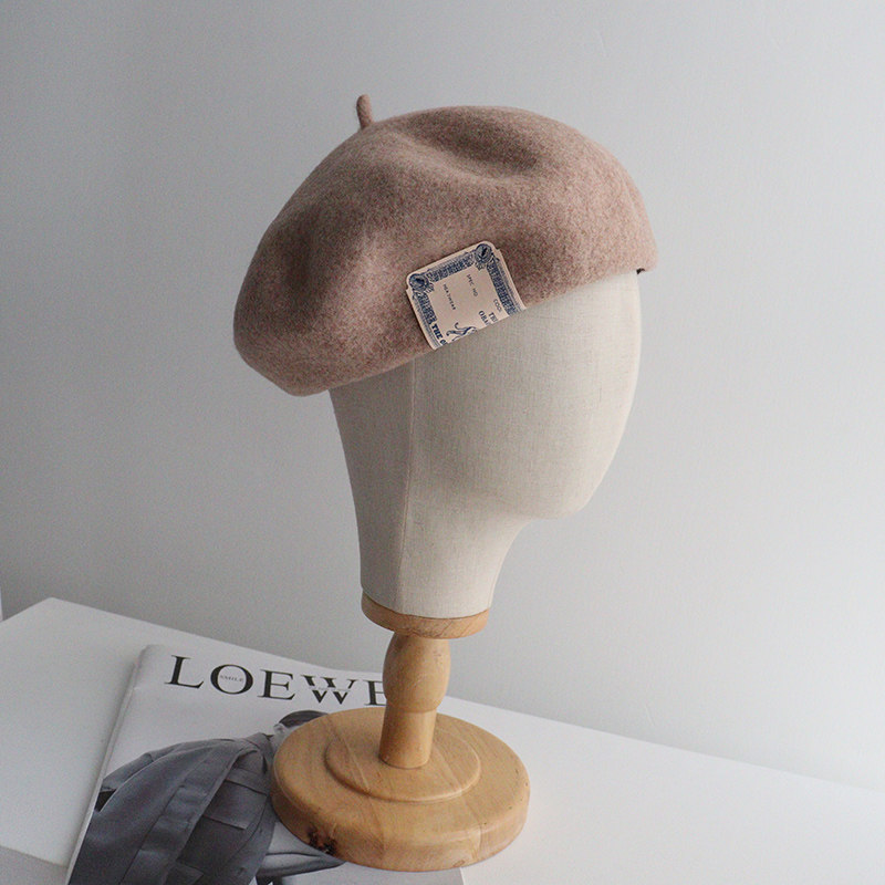帽子新款秋冬气质贴标纯羊毛加厚画家帽时尚个性纯色欧美风贝雷帽,淘宝优惠券,粉丝福利购,淘宝优惠卷
