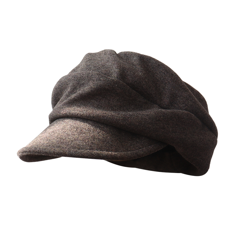 新款秋冬文艺日系慵懒山本风堆堆堆鸭舌帽复古小众设计八角贝雷帽 - 图3