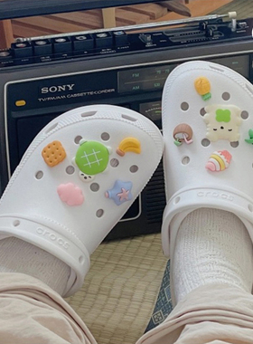 duye度也 韩国hookka hookka洞洞鞋鞋花ins适配crocs卡通番茄配饰