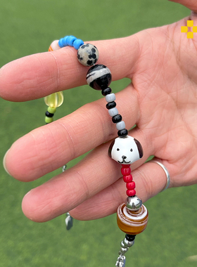 diiko捷克珠小狗彩虹糖手链