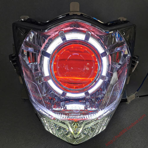 适用极客飒 GIXXER155 GSX150F前大灯总成改装 双光透镜天使眼LED - 图2
