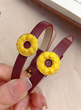 女沙金点钻拉丝麻花甜甜圈手表