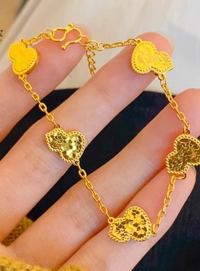 女沙金爆闪龙鳞葫芦吊坠项链