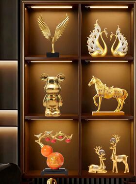 现代轻奢玻璃酒柜餐边柜摆件