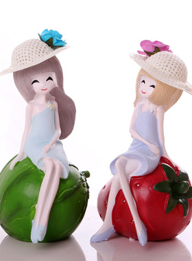 居家电视柜树脂水果姑娘装饰品