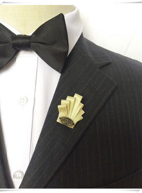奶黄色韩国精致织带金银丝 皇冠造型胸针西服别针韩版胸花XZ307
